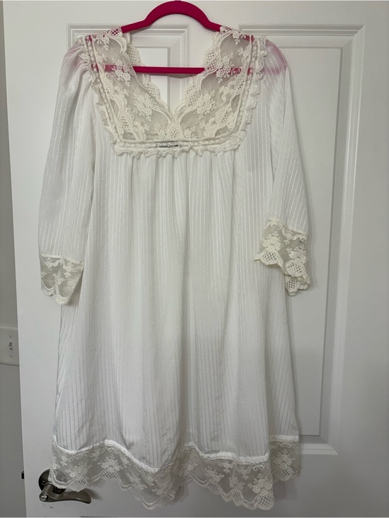Dior Other - Vintage Christian Dior White Nightgown with Cream Lace Trim